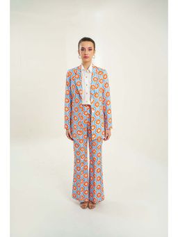 Bakhiya Jaipur - Sunroit Printed Blazer with Shirt and Pant