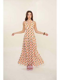 Bakhiya Jaipur - Tutti Frutti Cotton Printed Maxi Dress