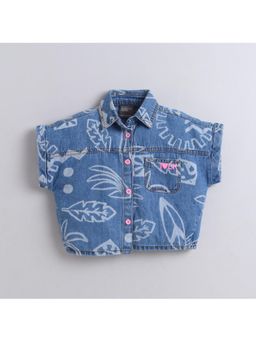 Little Kangaroos - Girls Light Blue Printed Shirt