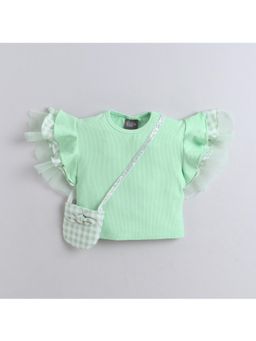 Little Kangaroos - Girls Lime Green Solid Top