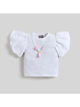 Little Kangaroos - Girls White Solid Top