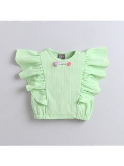 Little Kangaroos - Girls Lime Green Solid Top