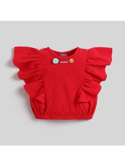 Little Kangaroos - Girls Red Solid Top