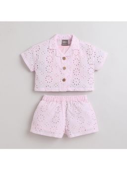 Little Kangaroos - Girls Pink Solid Shirt with Shorts and Inner