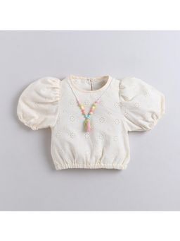 Little Kangaroos - Girls Cream Solid Top