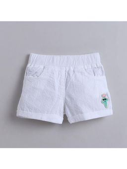 Little Kangaroos - Girls White Solid Short