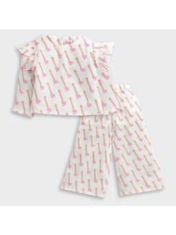 TINY GIRL - Barbie by Solid Brand name printed Co-Ord - Pink
