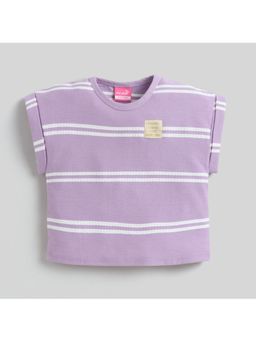 Little Kangaroos - Girls PURPLE Striped T-Shirt