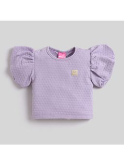Little Kangaroos - Girls PURPLE Solid T-Shirt