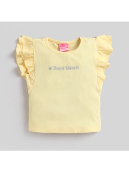 Little Kangaroos - Girls YELLOW Solid T-Shirt