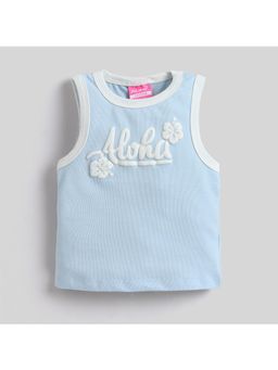 Little Kangaroos - Girls BLUE Solid T-Shirt