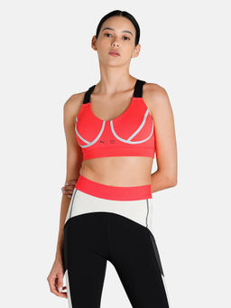 Puma - Train First Mile Mid Impact Bra Orange Sports Bra