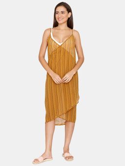 Zivame - Coucou Knee Length Sarong - Orange Peel Print