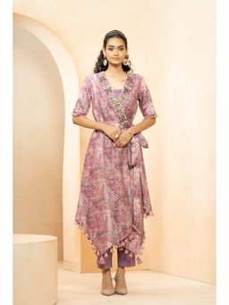 STUDIO BAGECHAA - Naaz Embroidered Purple Co-Ord (Set of 3)