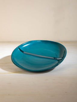Freedom Tree - Solaire Ceramic Teal Oval Platter