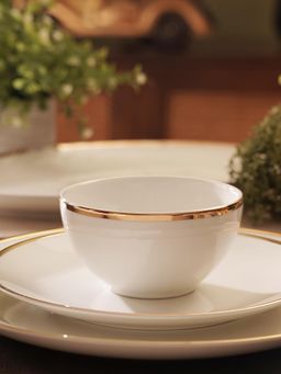 Pure Home + Living - White Gold Rim Ceramic Small Bowls