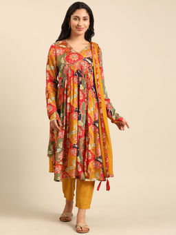 Imara - Multi-Color Alia Cut Kurta with Pant and Dupatta (Set of 3)