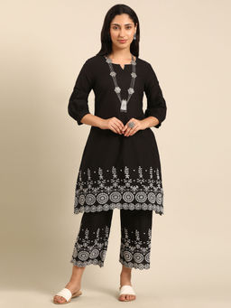Imara - Monochrome Black Kurta with Pant (Set of 2)