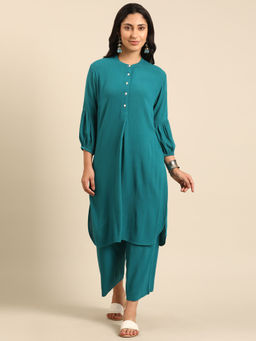Imara - Teal Straight Teal Co-Ord (Set of 2)