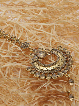 Anika's Creations - Anika's Creation Elegant Stone Studded Gold Plated Maang Tikka