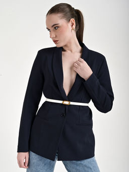 Kazo - White Irregular Buckle Thin Belt