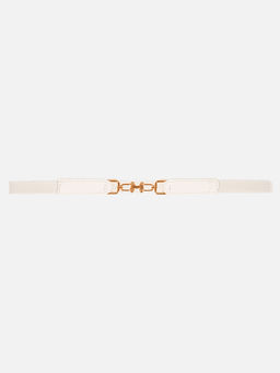 Kazo - Off White Classic Thin Elasticated Belt