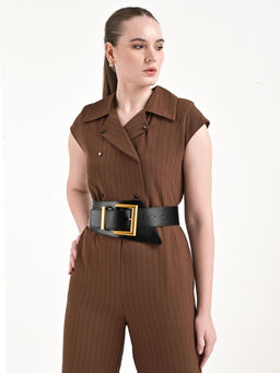 Kazo - Black Classic Buckle Broad Belt