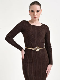 Kazo - Gold Metallic Elasticated Thin Belt