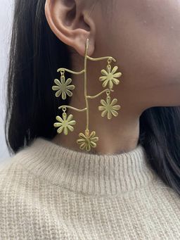 ISHKAARA - Flower Branch Statement Floral Earrings