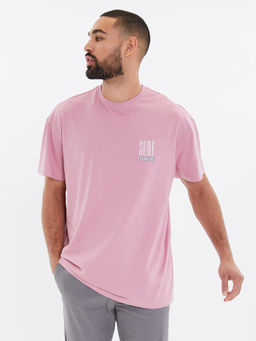 Threadbare - Men Vintage Pink Surf Graphic Oversized Tee