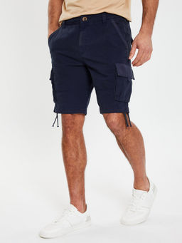 Threadbare - Men Navy Cotton Cargo Shorts