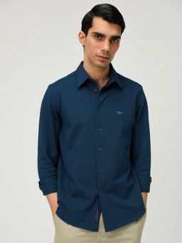 Andamen - Regular Fit Men Semi Casual Indigo Shirt