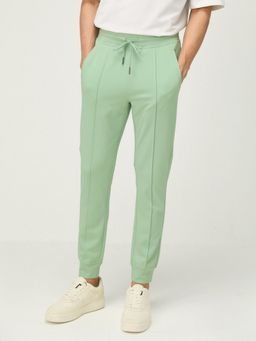 Andamen - Regular Fit Men Casual Green Adjustable Waist Band Joggers