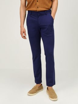 Andamen - Regular Fit Men Casual Navy Blue Trousers