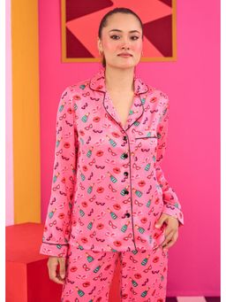 The Clothing Factory - Emily In Paris: Printed Satin Pyjama Shirt