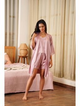 Muvazo - Velvere Lace Pink Robe