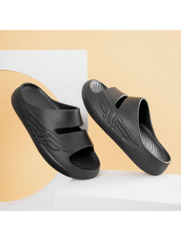 Red Tape - Men's Solid Black Sliders