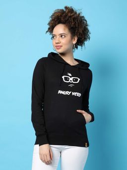 Campus Sutra - Womens Black Printed Sweatshirt