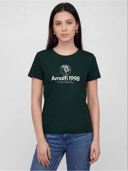 R&B - Green Typography Women Short Sleeves T-Shirt