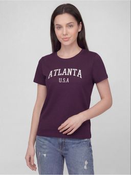 R&B - Purple Typography Women Short Sleeves T-Shirt