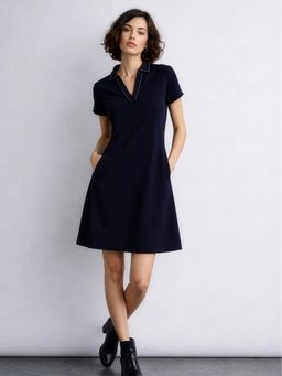 Cove and Lane - Women Navy Blue Madlyn Air Linen Dress