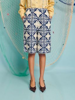 Sister Jane - Women Navy Blue Varuna Embroidered Shorts