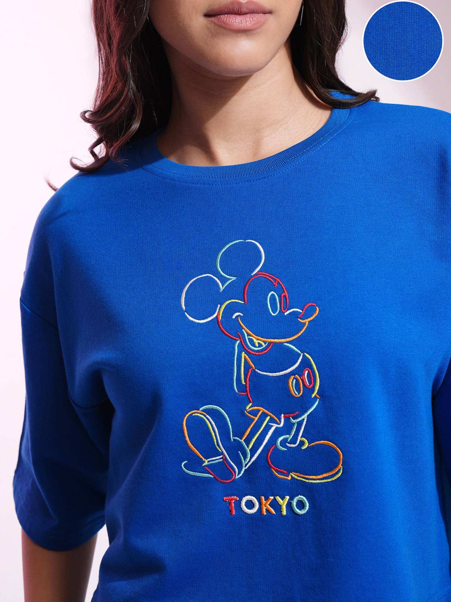 Buy TOKYO TALKIES Women Blue Mickey Mouse Co-Ord (Set of 2) (L) Online