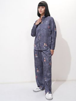 TOKYO TALKIES - Women Winnie The Pooh Printed Shirt Collar Shirt With Trousers (Set of 2)