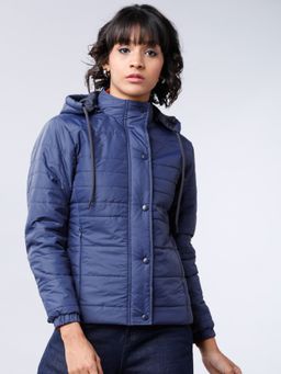TOKYO TALKIES - Women Blue Solid Padded Puffer Jacket