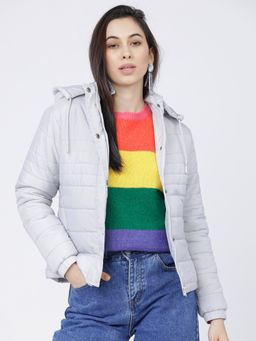 TOKYO TALKIES - Women Grey Solid Padded Jacket