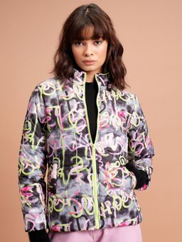 TOKYO TALKIES - Women Abstract Printed Padded Jacket