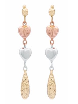 WHP Jewellers - Dangle Trio Color Gold Earring