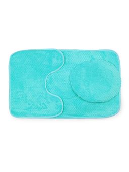 EZ Life - Luxe Cashmere Aquamarine 3 Piece Bathroom Mats Set (L 80 x W 50 cms)