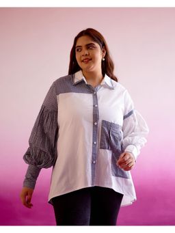 Sonsie - Self Design Leona White Plus Size Shirt